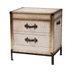 Table d'appoint/Malle de rangement en toile effet vieilli Laura