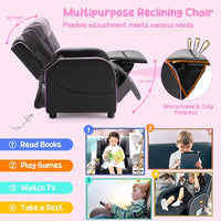 Fauteuil Inclinable Enfant Gymax Ergonomique en Cuir avec Repose-Pieds