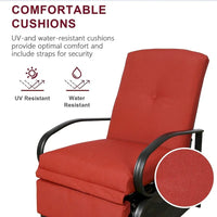 Fauteuil inclinable de salon réglable avec coussin – 38 (P) x 26,5 (L) x 38,5 (H) pouces