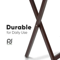 PJ Wood tables plateaux TV pliantes avec support de rangement compact, espresso, ensemble de 5 pieces - 36,38