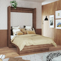 Lit mural contemporain Oakland Living Easy Lift Brazilian Queen avec étagère