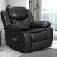 Fauteuil inclinable de massage et chaleur en cuir durable à assise large