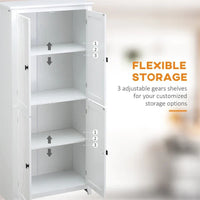 Meuble de Rangement de Cuisine Autoportant avec Portes et Étagères Réglables - S/O
