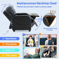 Fauteuil Inclinable Enfant Gymax Ergonomique en Cuir avec Repose-Pieds