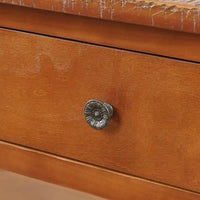 Console en bois avec 3 tiroirs de rangement et 2 étagères
