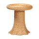 Table d'appoint Avalon en rotin naturel - Table en osier tressé à la main avec base à jupe, style côtier pour salon ou couloir