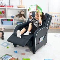 Fauteuil Inclinable Enfant Gymax Ergonomique en Cuir avec Repose-Pieds