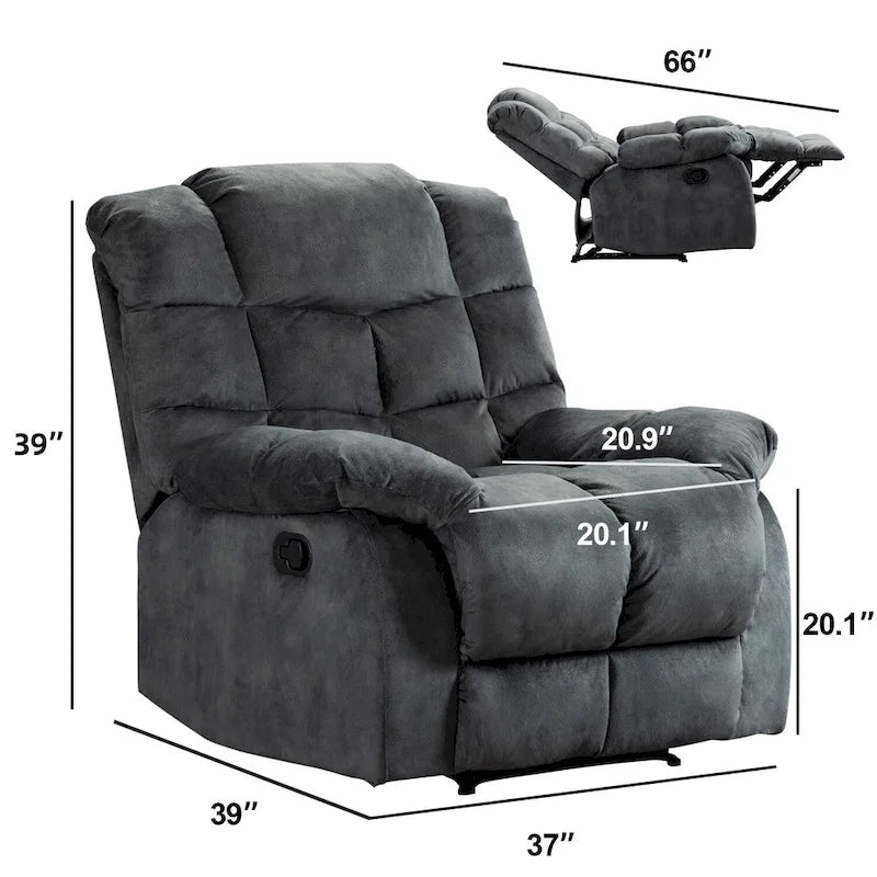 Fauteuil inclinable ergonomique surrembourré manuel