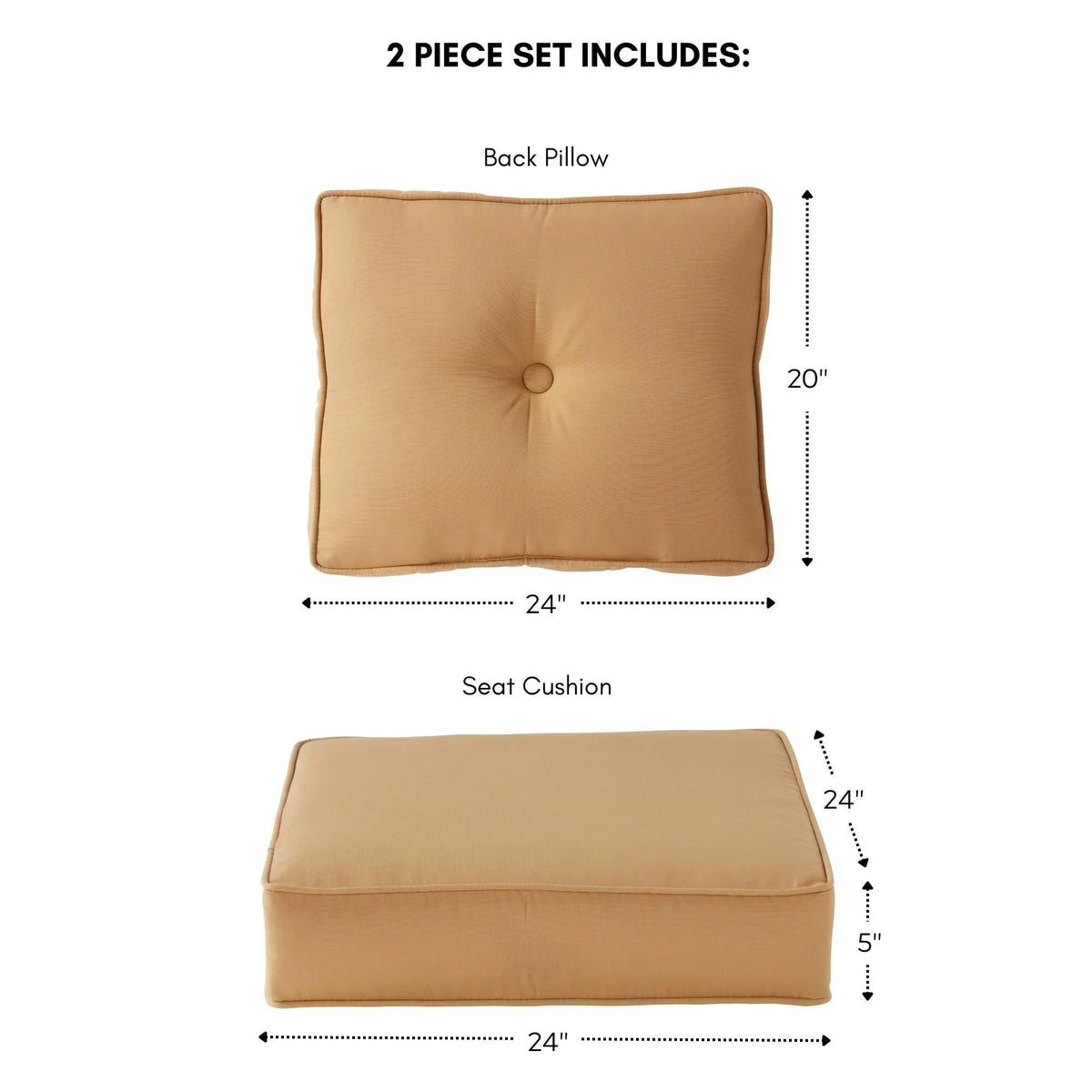 Sunbrella Ensemble de coussins d'extérieur à assise profonde premium 2 pièces