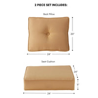 Sunbrella Ensemble de coussins d'extérieur à assise profonde premium 2 pièces