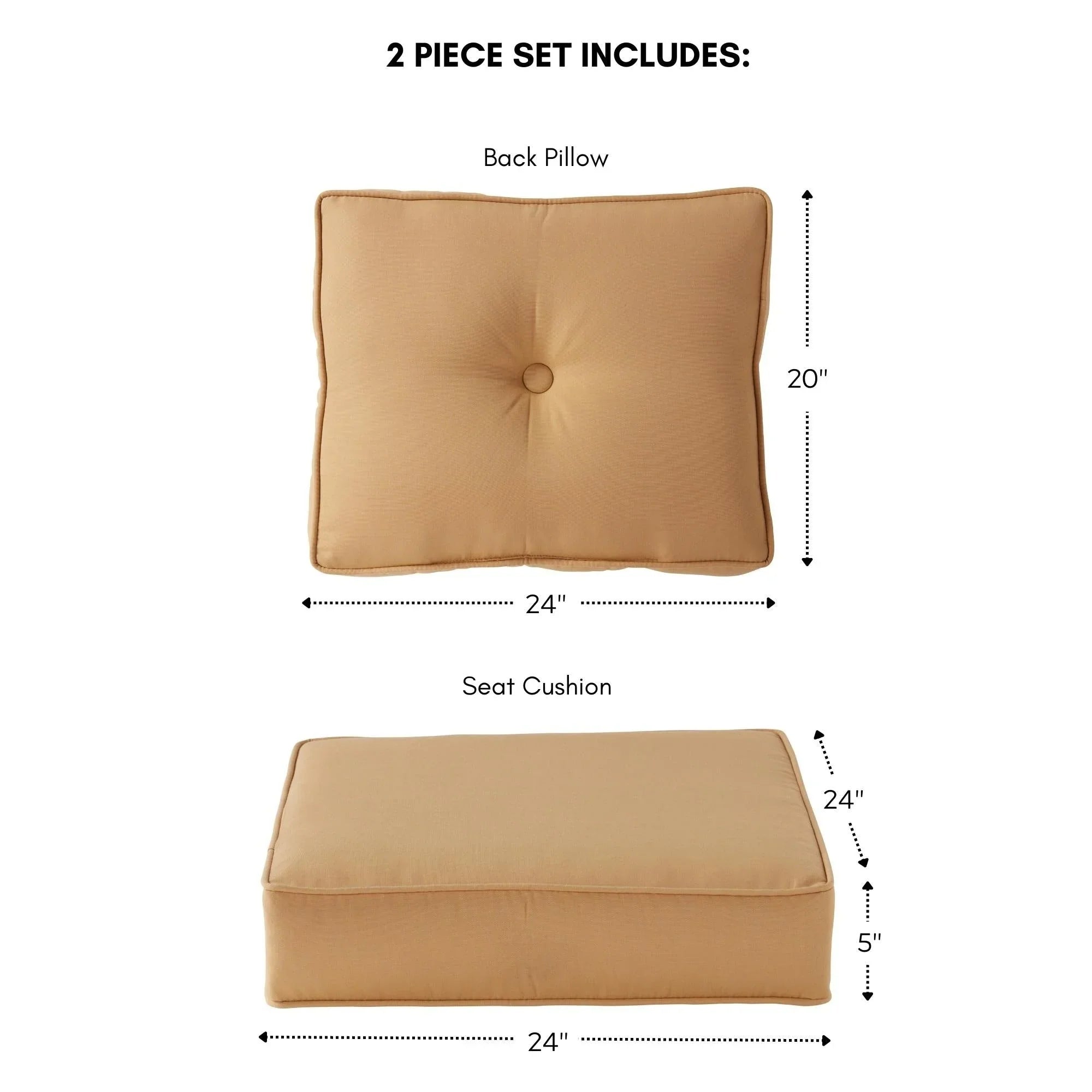 Sunbrella Ensemble de coussins d'extérieur à assise profonde premium 2 pièces