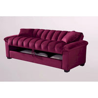 Canapé-lit convertible en velours de 82,7 po avec 2 oreillers