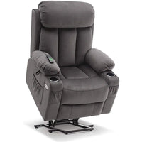 Fauteuil inclinable releveur électrique grand format MCombo avec repose-pieds extensible pour personnes âgées de grande taille, télécommande manuelle, porte-gobelets, tissu 7426