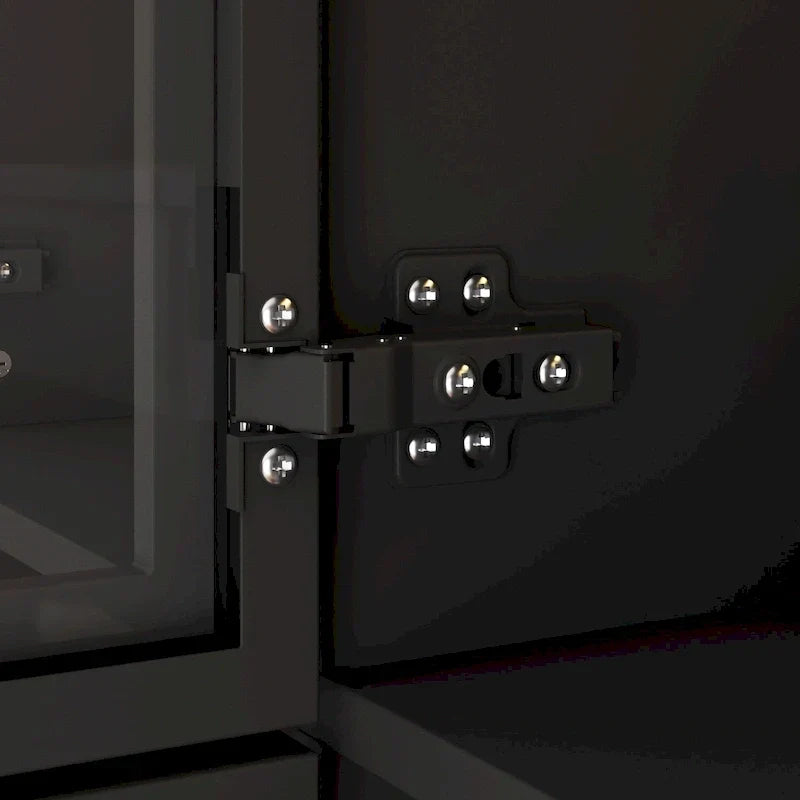 47,2 Grande Armoire LED Lumineuse Placard à Portes en Verre Entièrement en Verre
