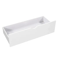 Lit plateforme en L moderne blanc de taille double avec lit gigogne et tiroirs pour chambre à coucher
