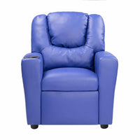 Fauteuil inclinable pour enfants en PVC avec fonction d'inclinaison par poussée, porte-gobelet et repose-pieds confortable