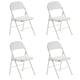 Chaises pliantes élégantes en fer et PVC pour conventions et expositions Blanches