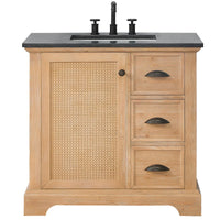 Hervas Meuble-lavabo avec dessus en marbre naturel sans miroir
