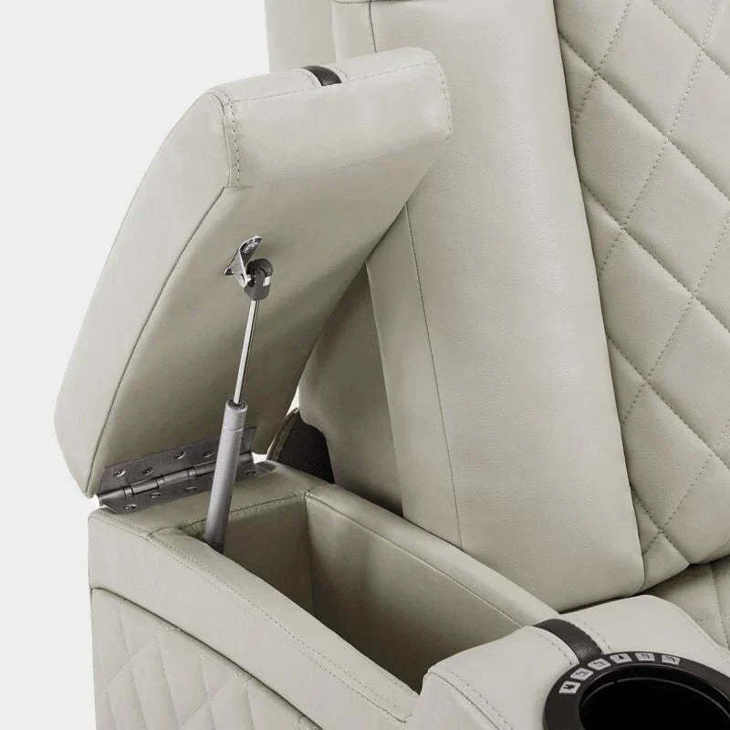 MCombo Fauteuil inclinable électrique avec appui-tête réglable, siège de home cinéma double moteur avec port USB, cuir respirant HTS411