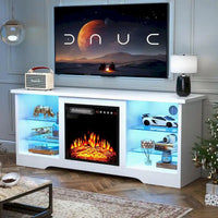 Meuble TV cheminée Bossin 58" avec foyer électrique 18", centre de divertissement moderne pour téléviseurs 65", console TV