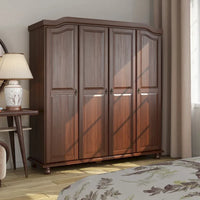 Palace Imports Kyle Armoire 4 portes 100 % en bois massif avec portes en bois massif ou portes miroir