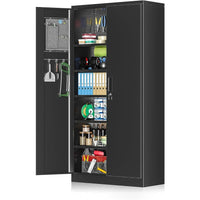 Armoire de rangement de garage 71 pouces étagère garde-manger de cuisine casier avec étagères réglables pour bureau, garage, maison, garde-manger