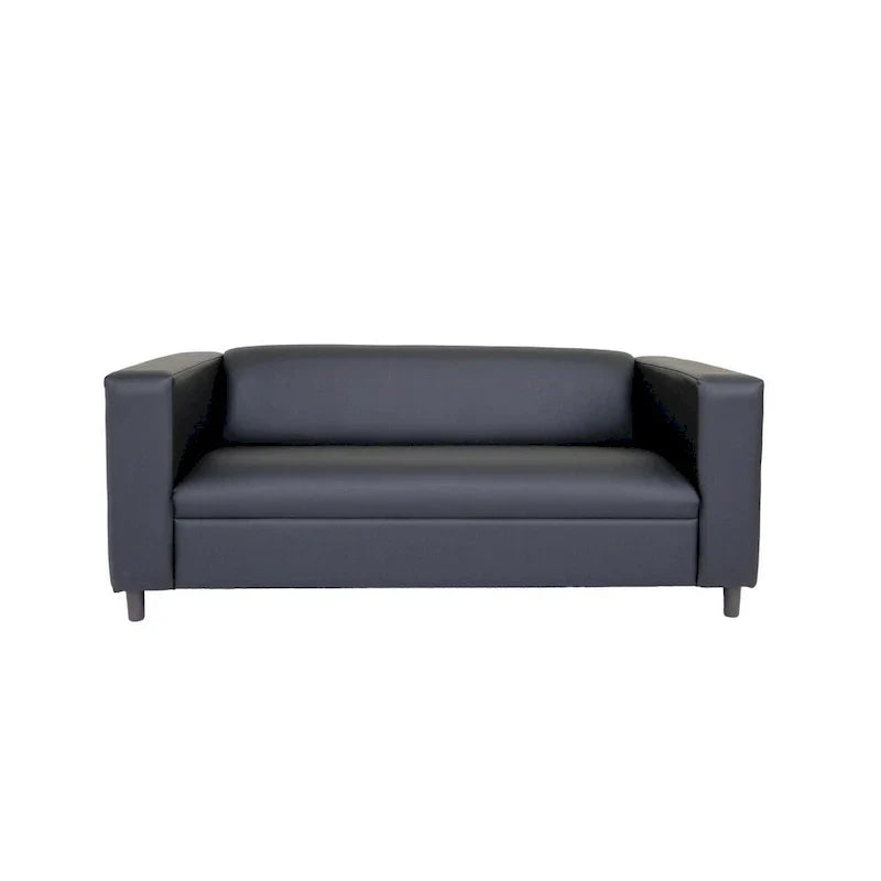Coast to Coast Sofas Canapé trois places de style Mid-Century en similicuir avec cadre en bois massif et rembourrage