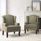 Lot de 2 fauteuils d'appoint à oreilles traditionnels rembourrés