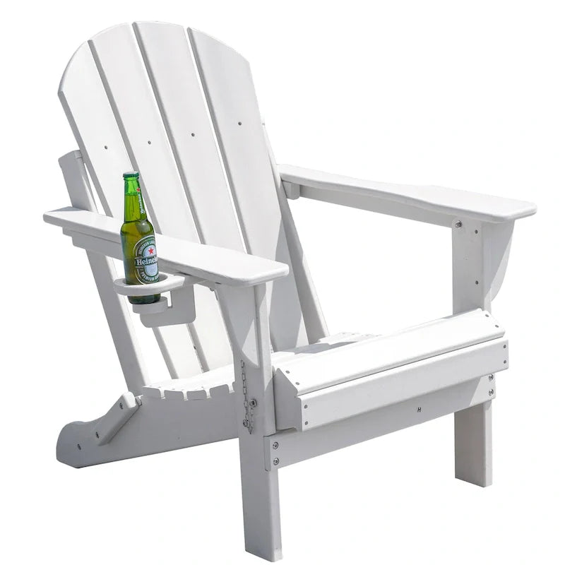 Chaise Adirondack pliante d'extérieur avec porte-gobelet