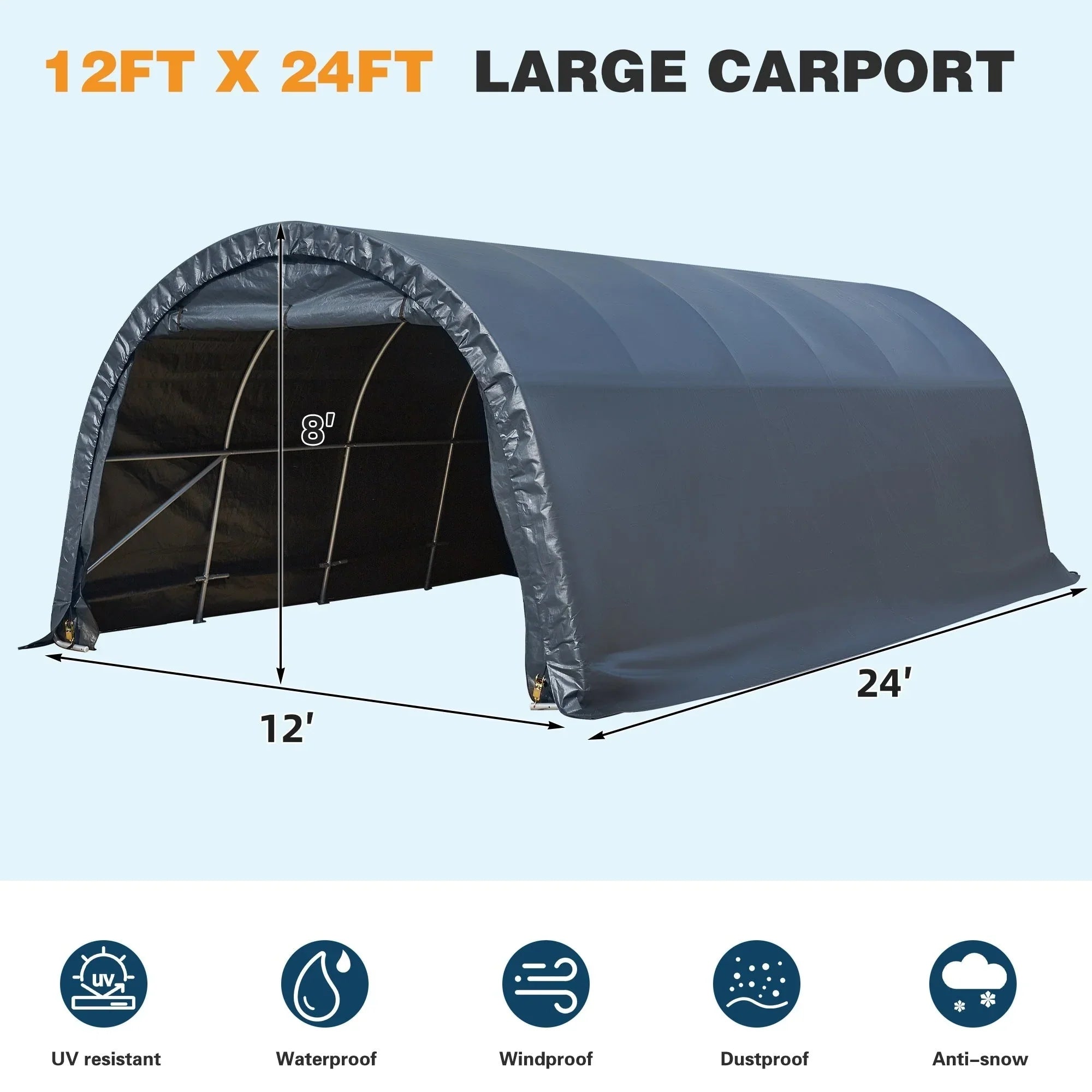 Abri de rangement extérieur et auvent carport : abri portable pour vélos, motos et rangement de jardin