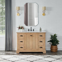 Hervas Meuble-lavabo avec dessus en marbre naturel sans miroir