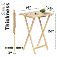 PJ Wood tables plateaux TV pliantes avec support de rangement compact, espresso, ensemble de 5 pieces - 36,38