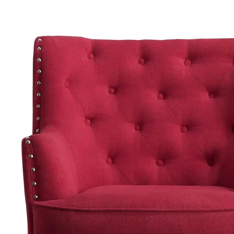 Moser Bay Mignon fauteuil d'appoint à oreilles capitonné en velours / lin 30 de large