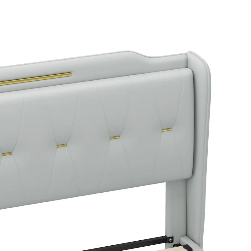 Lit rembourré moderne en cuir PU Uphou par Christopher Knight Home