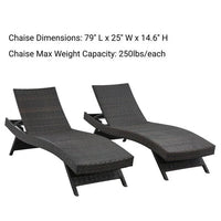 Chaises longues en osier tout temps - Lot de 2