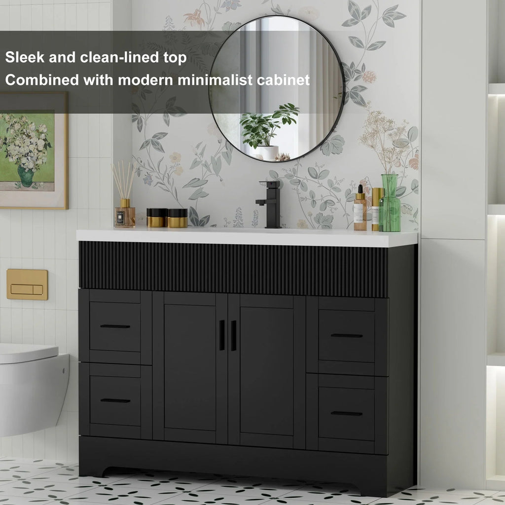 Wavy Line Ensemble meuble-lavabo de salle de bain 30/36/48 avec vasque & robinet