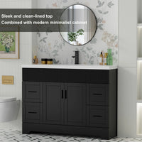 Wavy Line Ensemble meuble-lavabo de salle de bain 30/36/48 avec vasque & robinet