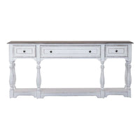 Table console de couloir 183 cm Magnolia Manor Antique White & Weathered Bark