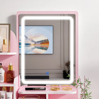 Ensemble coiffeuse table de maquillage avec lumière LED & miroir & tabouret