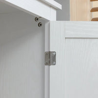HOMCOM Grand garde-manger de cuisine autoportant de 183 cm, organisateur de rangement à 4 portes avec 4 niveaux et étagères réglables, blanc