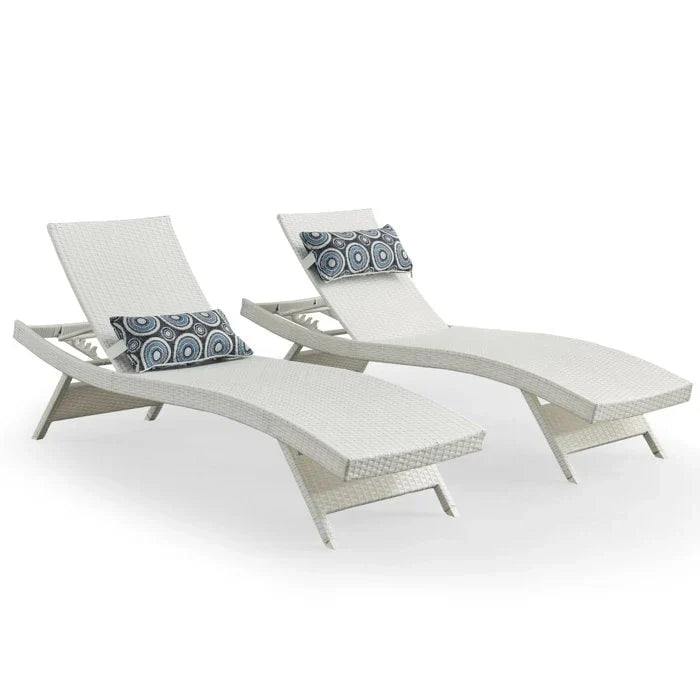 Chaises longues en osier tout temps - Lot de 2