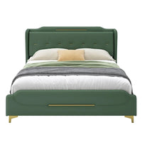 Lit rembourré moderne en cuir PU Uphou par Christopher Knight Home