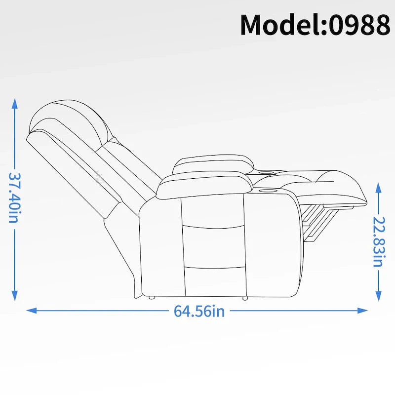 Fauteuil inclinable releveur électrique Lazy Boy, fauteuil de massage moderne à moteur unique avec chauffage lombaire, port de chargement USB, porte-gobelets