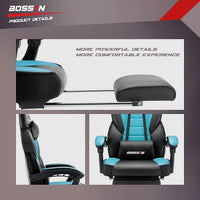 BOSSIN Chaise de gaming style racing, chaise de gamer grande et haute 300 lb à dossier haut chaise informatique