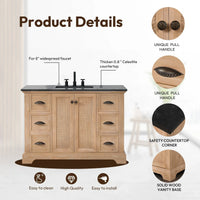 Hervas Meuble-lavabo avec dessus en marbre naturel sans miroir