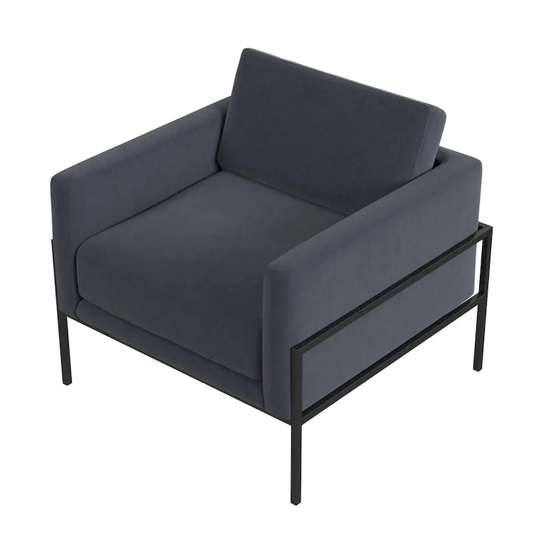 Fauteuil club moderne HomePop rembourré avec cadre en métal