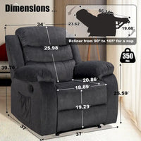 Fauteuil Inclinable Moelleux avec Fonction Massage et Chaleur