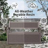Banc de rangement en résine tout temps avec compartiment caché verrouillable - Aspect rotin, capacité de 227 kg, rangement de 265 litres