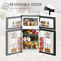 HOMCOM Mini-réfrigérateur double porte avec congélateur, réfrigérateur compact 3.2 pi³ avec étagère réglable, thermostat réglable