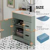 Wavy Line Ensemble meuble-lavabo de salle de bain 30/36/48 avec vasque & robinet